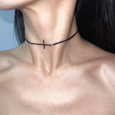 Retro Purple Iron Ore Cross Choker - Jewelry de Corner